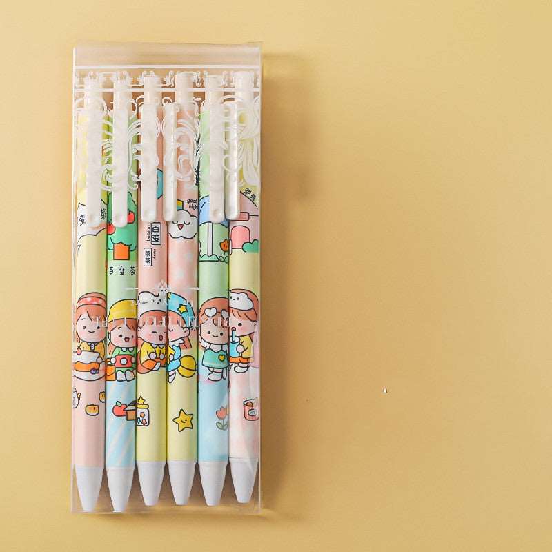 Boxed Neutral Cartoon Boxed Press Signature Pen Wakaii