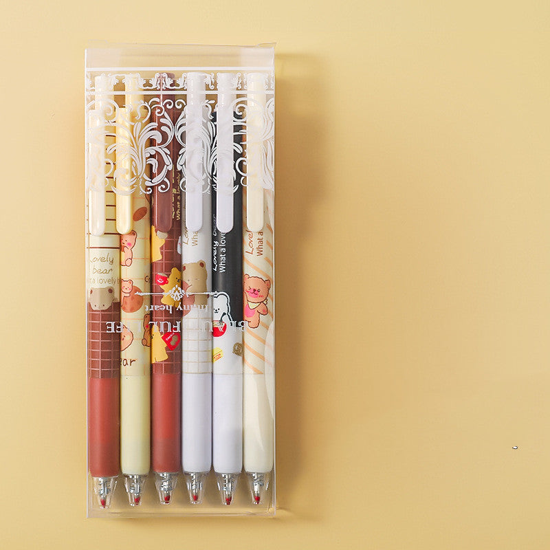 Boxed Neutral Cartoon Boxed Press Signature Pen Wakaii