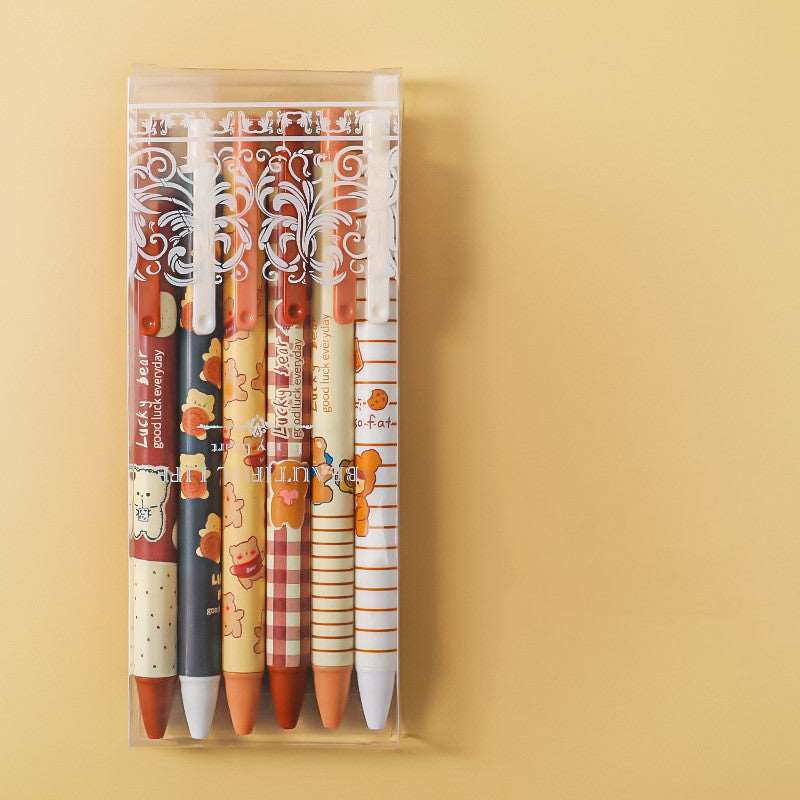 Boxed Neutral Cartoon Boxed Press Signature Pen Wakaii