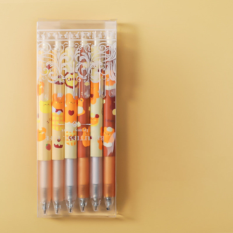 Boxed Neutral Cartoon Boxed Press Signature Pen Wakaii