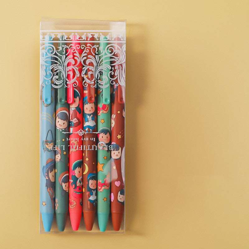 Boxed Neutral Cartoon Boxed Press Signature Pen Wakaii