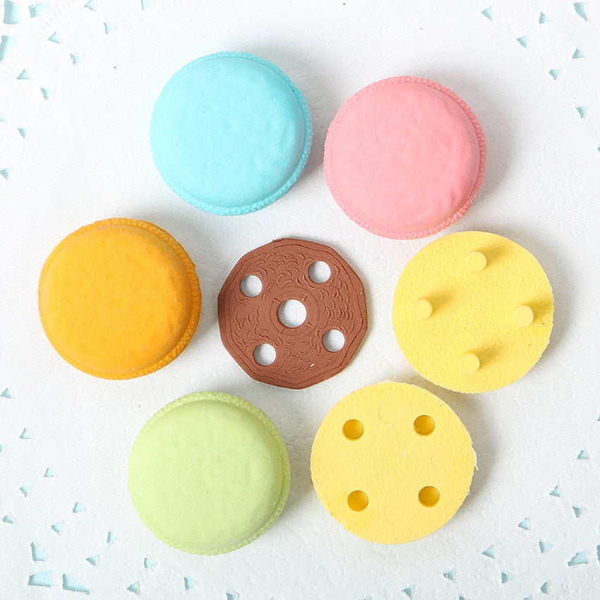 Colorful Macarons Erasers Pack