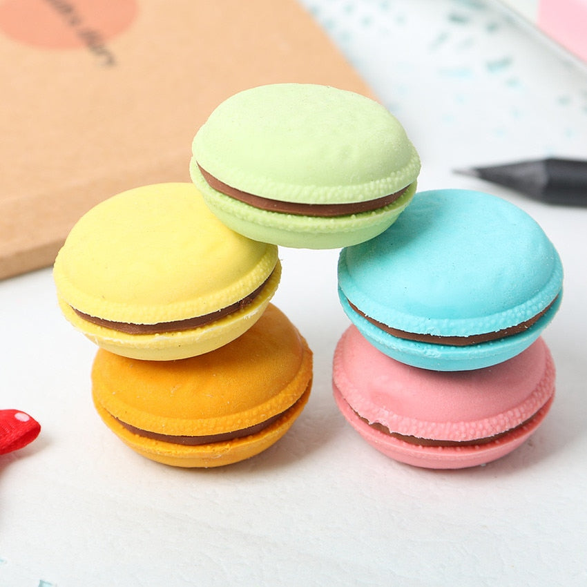 Colorful Macarons Erasers Pack