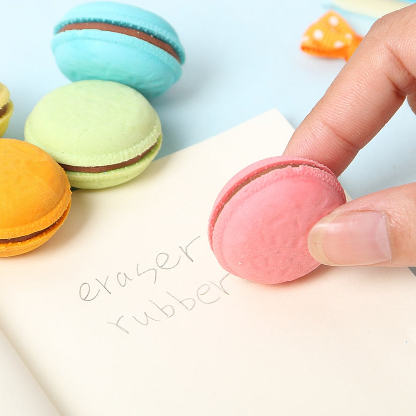 Colorful Macarons Erasers Pack