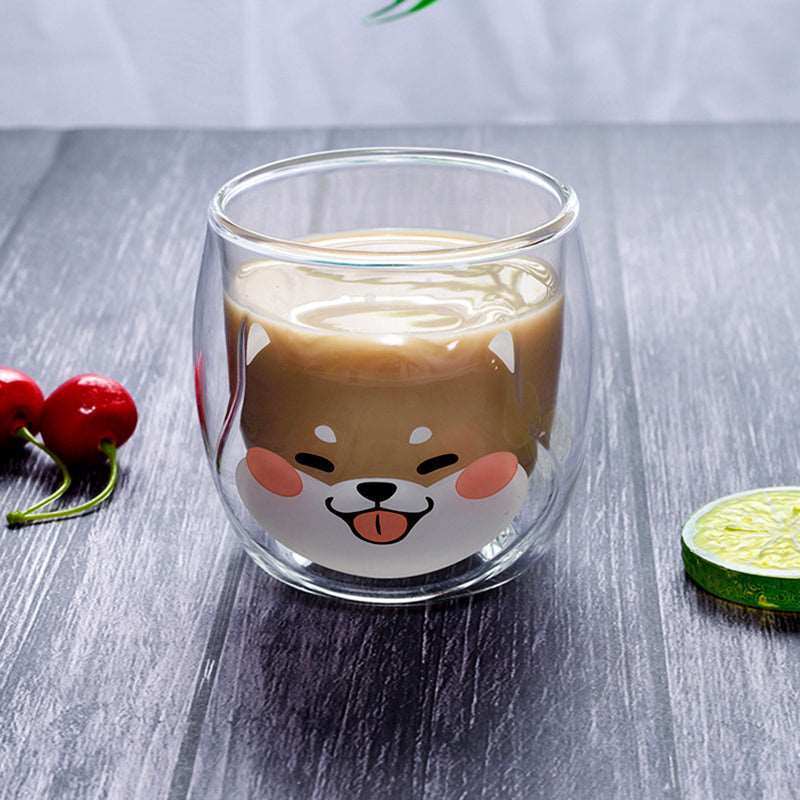 Kawaii Shiba Inu Glass Cup Wakaii