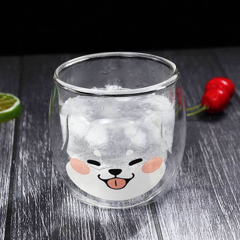 Kawaii Shiba Inu Glass Cup Wakaii
