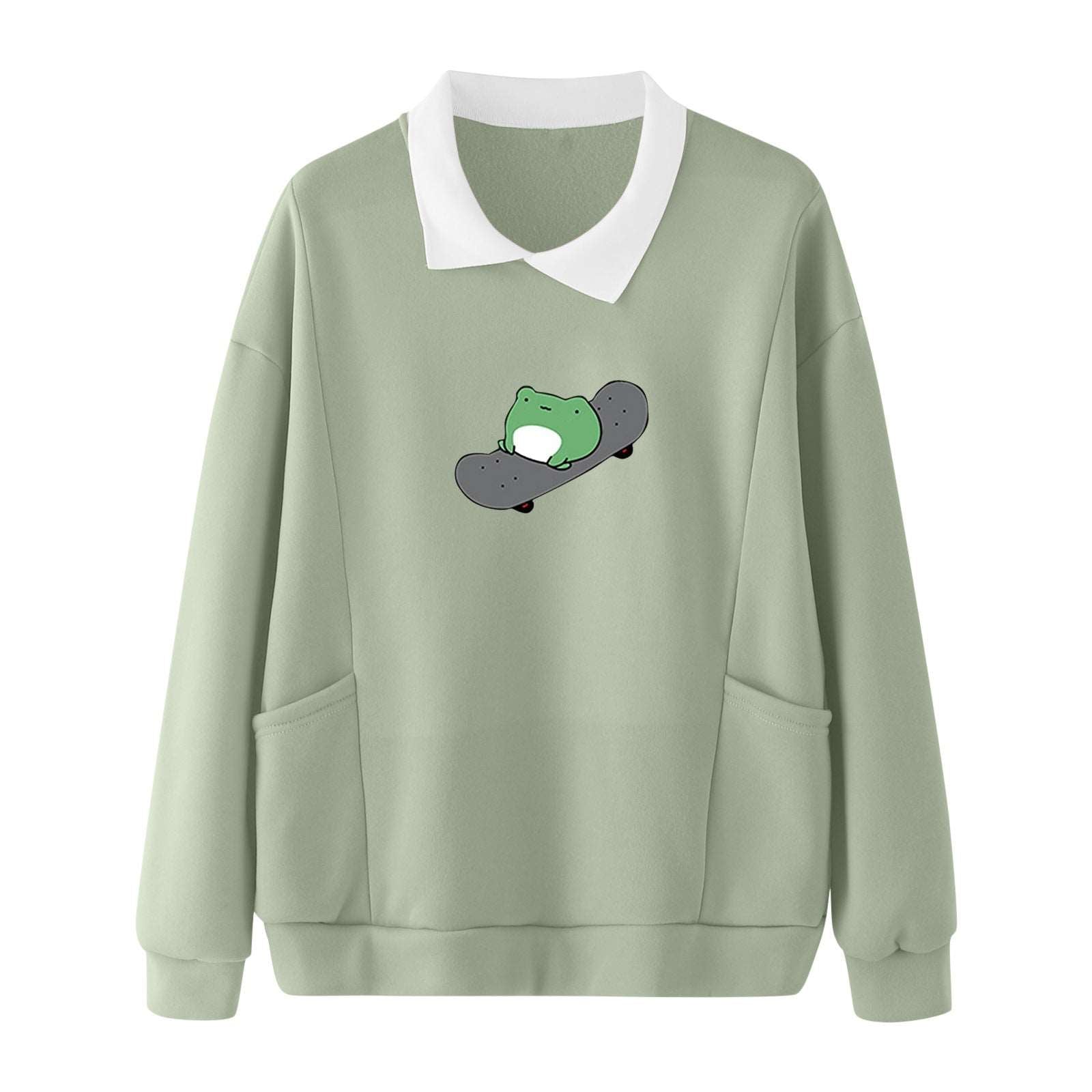 Kawaii Skateboarding Frog Sweatshirt