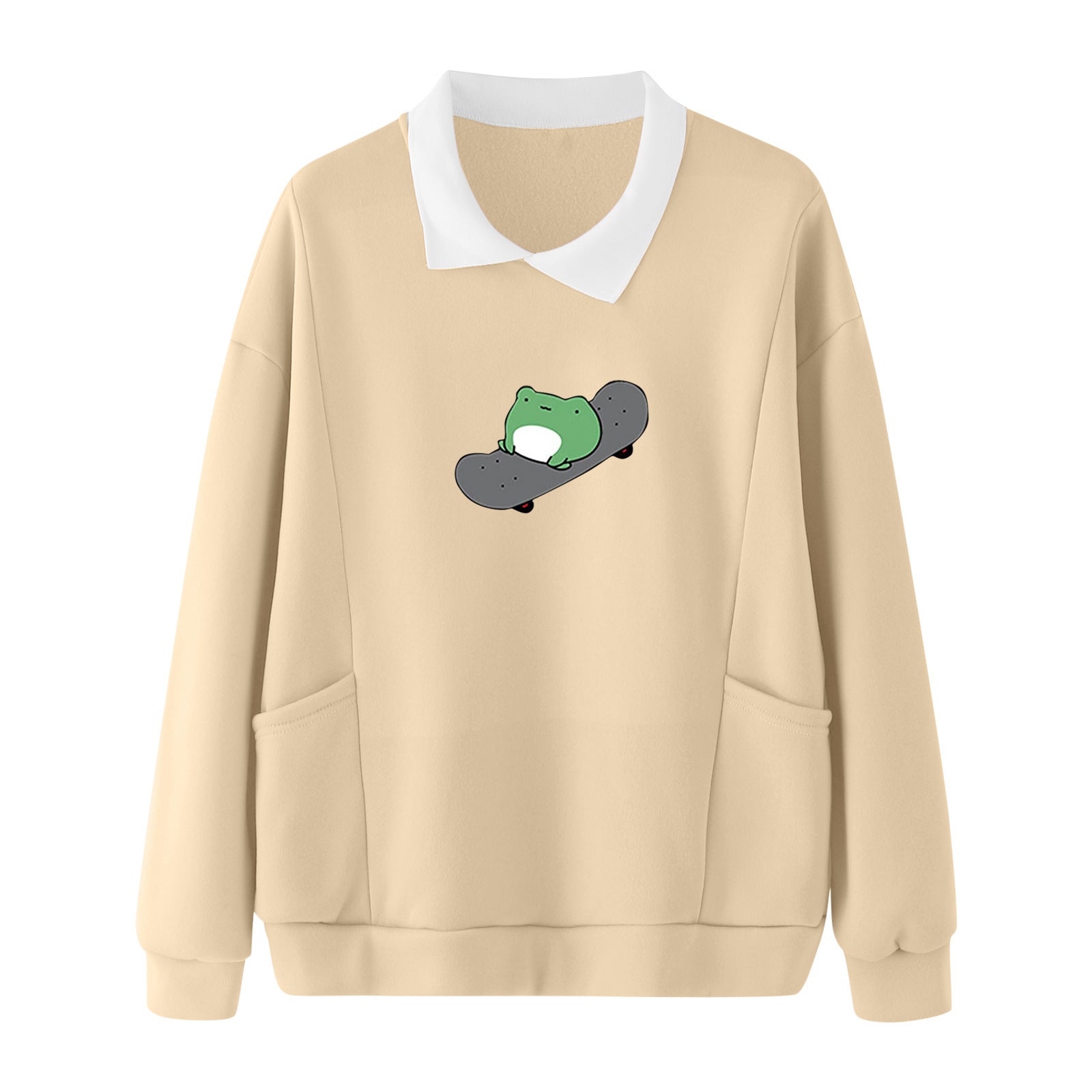 Kawaii Skateboarding Frog Sweatshirt Wakaii