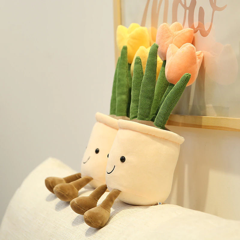 Kawaii Smiley Tulips Plushies Wakaii