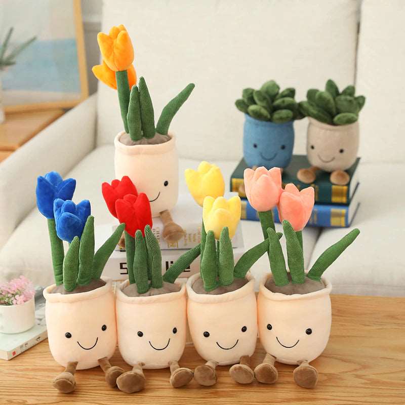 Kawaii Smiley Tulips Plushies Wakaii
