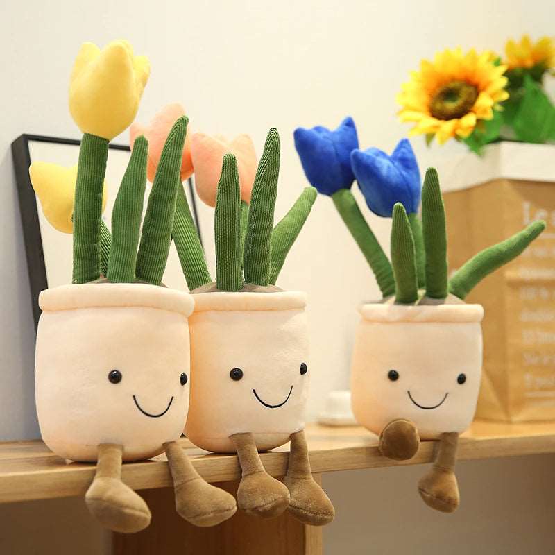 Kawaii Smiley Tulips Plushies Wakaii