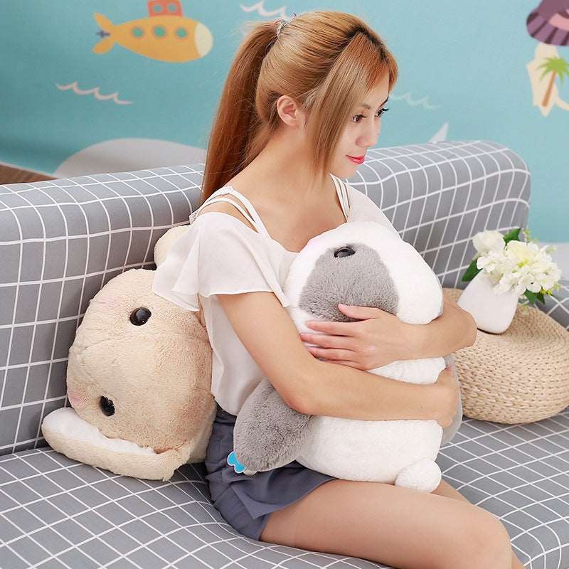 Lop rabbit pillow cartoon plush head rabbit Wakaii