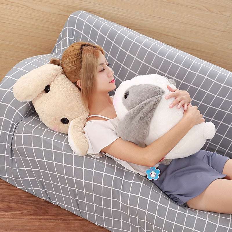 Lop rabbit pillow cartoon plush head rabbit Wakaii