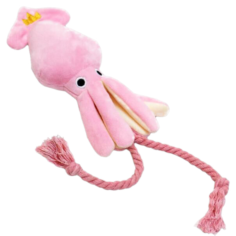 Kawaii Squeaky Pink Octopus Dog Toy Wakaii