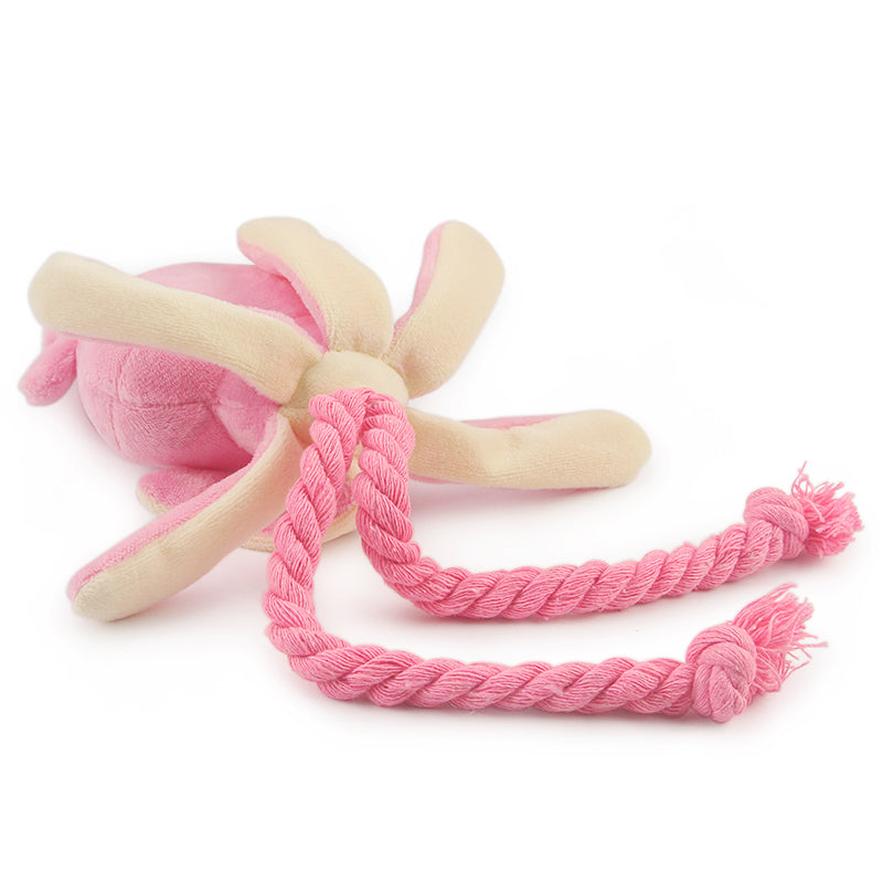 Kawaii Squeaky Pink Octopus Dog Toy Wakaii