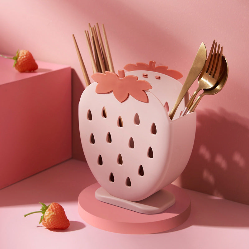 Kawaii Strawberry Cutlery Organizer Wakaii