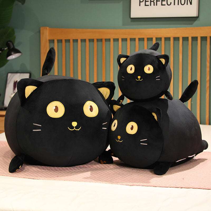 Leo the Wide-Eyed Kawaii Black Cat Plushie Wakaii