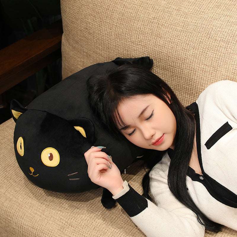 Leo the Wide-Eyed Kawaii Black Cat Plushie Wakaii