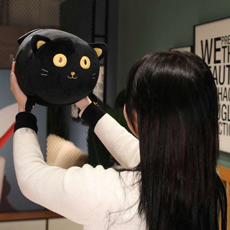 Leo the Wide-Eyed Kawaii Black Cat Plushie Wakaii