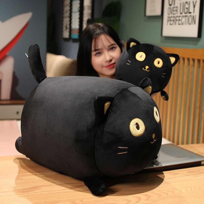 Leo the Wide-Eyed Kawaii Black Cat Plushie Wakaii