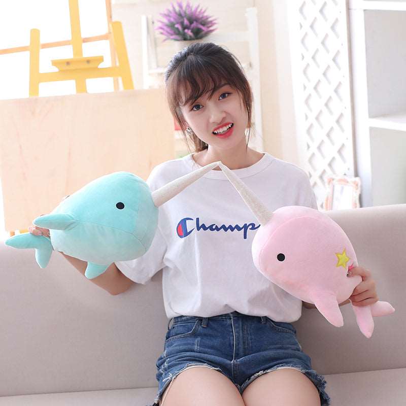 Cute Cartoon Twin Star Narwhal Doll Plush Toy Cute Cute Twin Star Narwhal Doll Wakaii