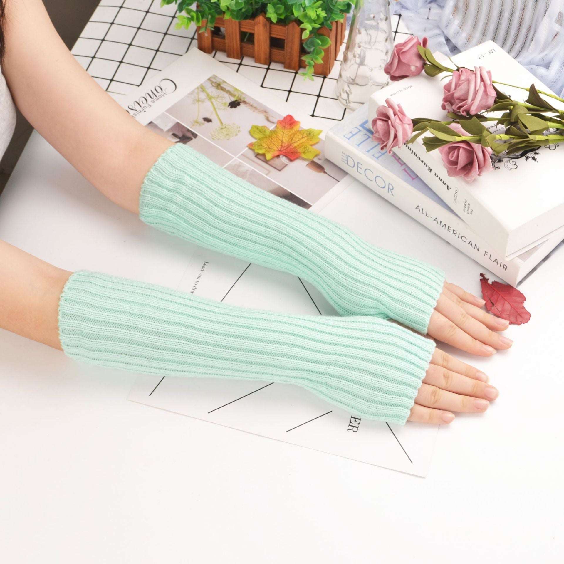 Rainbow Cozy Arm Warmers