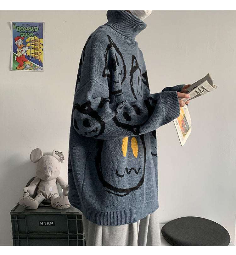 Retro Ghost Land Turtleneck Sweater