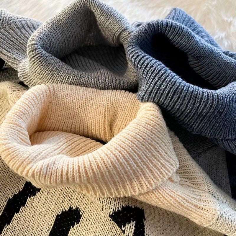 Retro Ghost Land Turtleneck Sweater