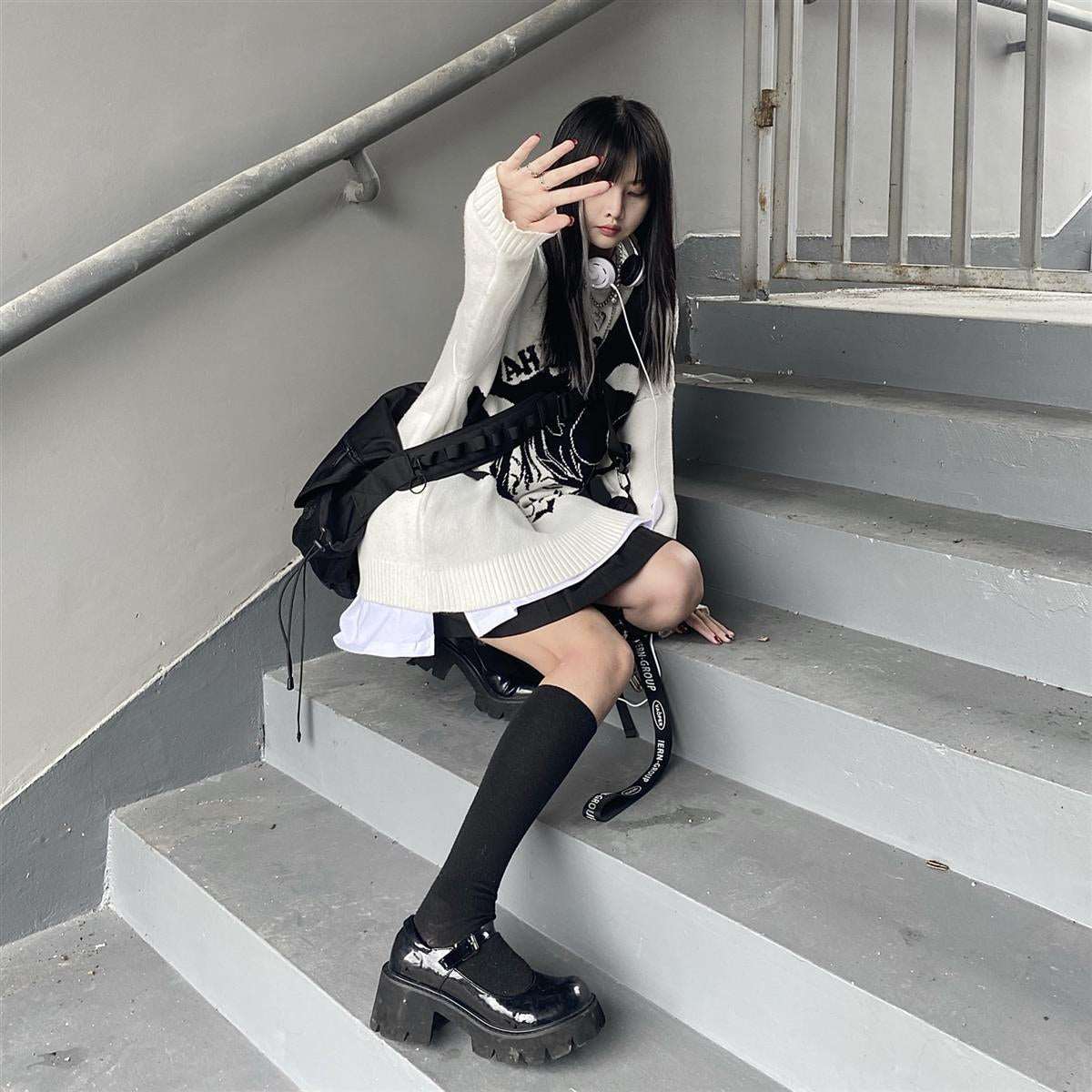 Smoking Anime Girl Sweatshirt Wakaii