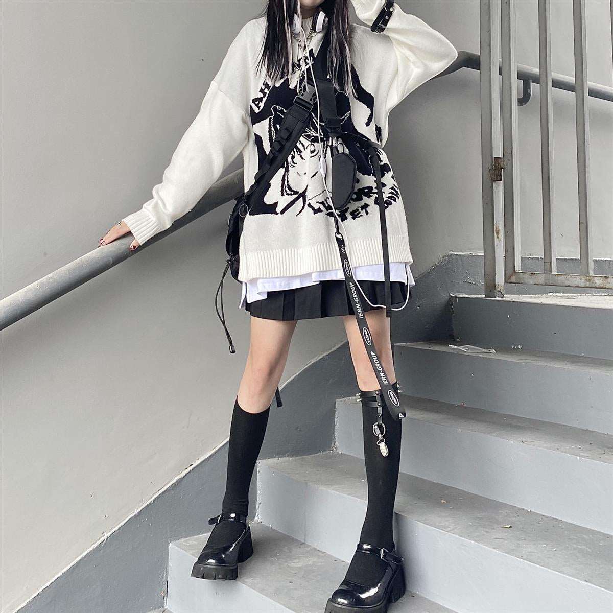 Smoking Anime Girl Sweatshirt Wakaii