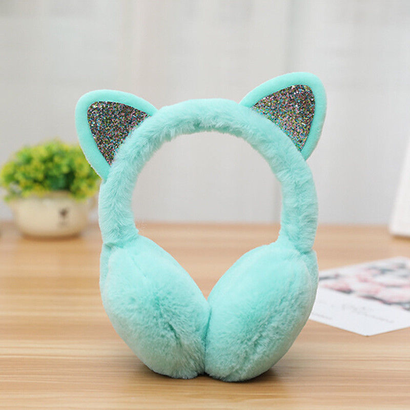 Sparkle Kitty Plush Earmuffs Wakaii