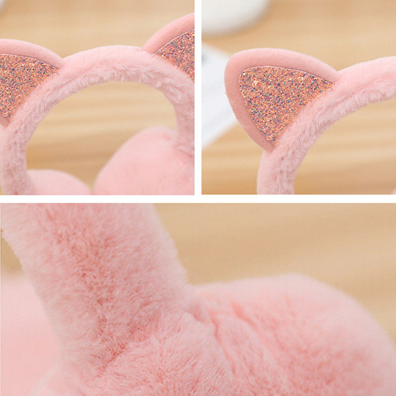 Sparkle Kitty Plush Earmuffs Wakaii