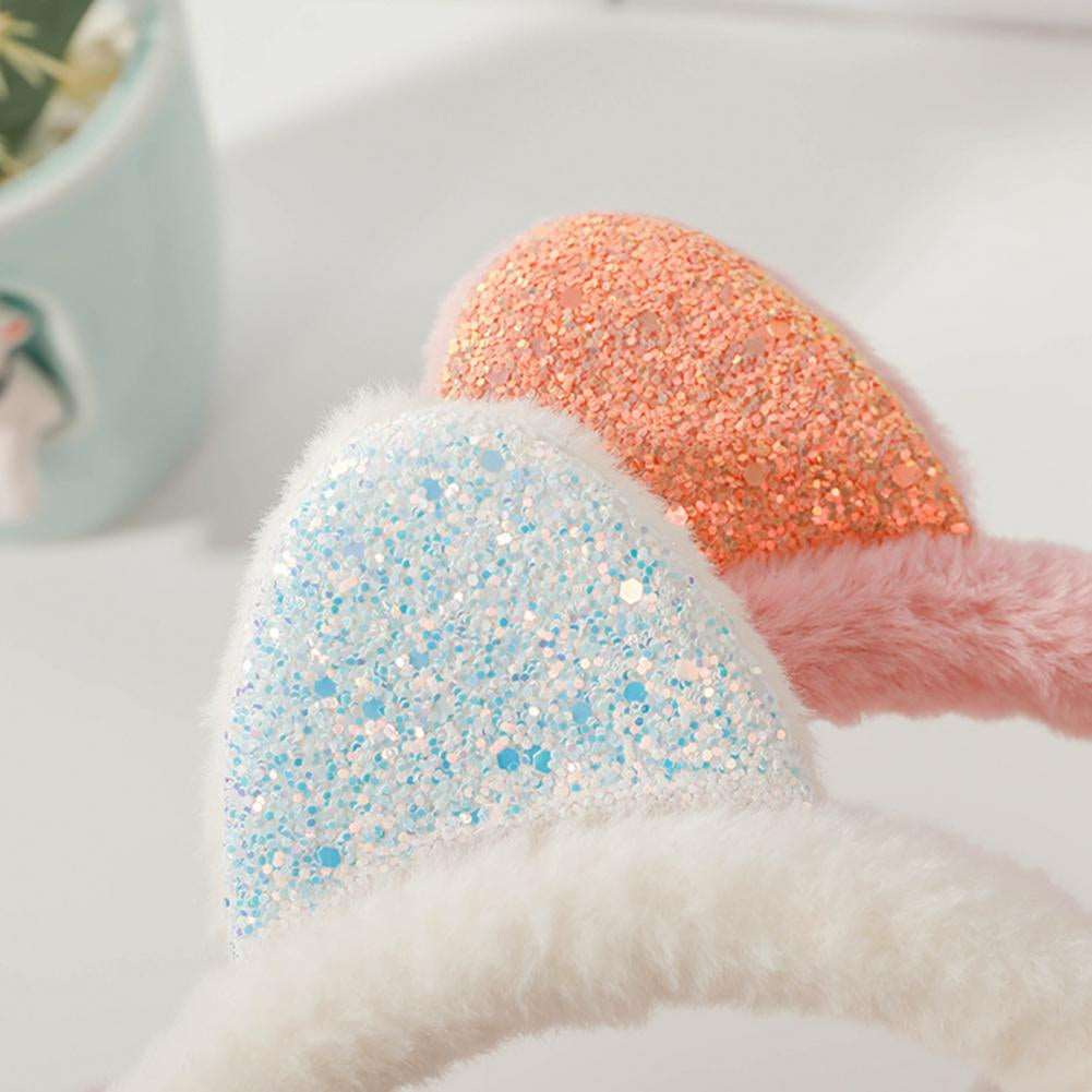 Sparkle Kitty Plush Earmuffs Wakaii