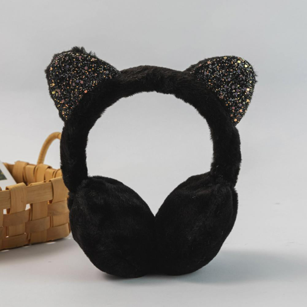 Sparkle Kitty Plush Earmuffs Wakaii