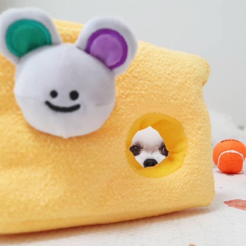 Squeaky Cheese & Mouse Dog Toy Wakaii