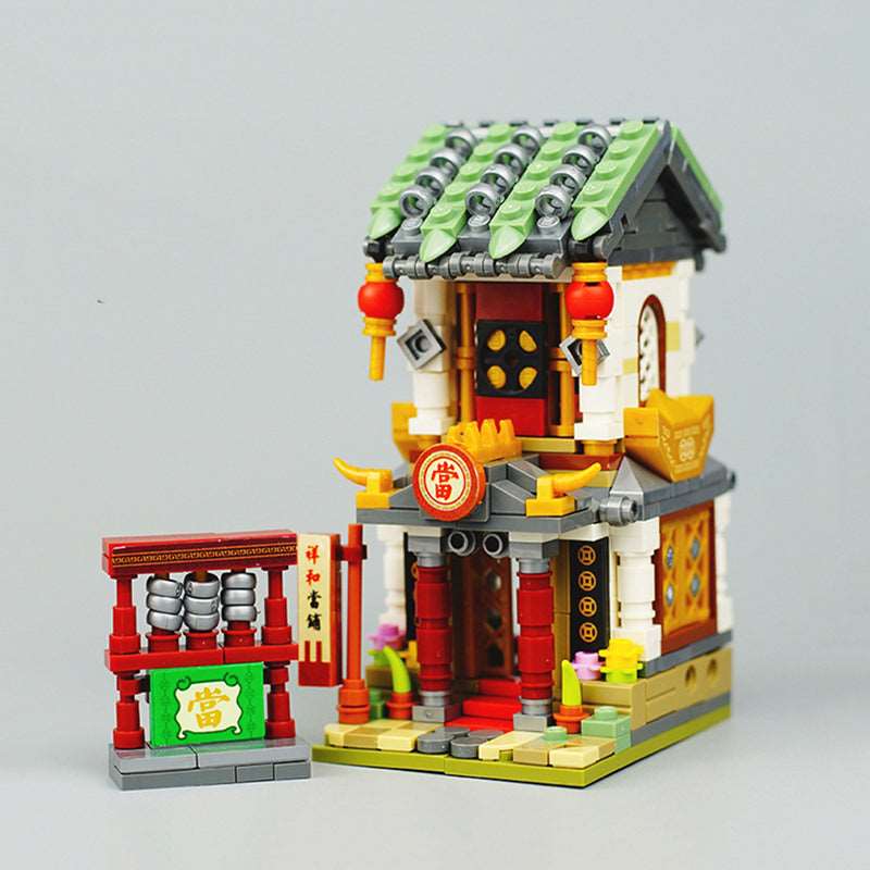 Traditional Chinese Marketplace Building Blocks