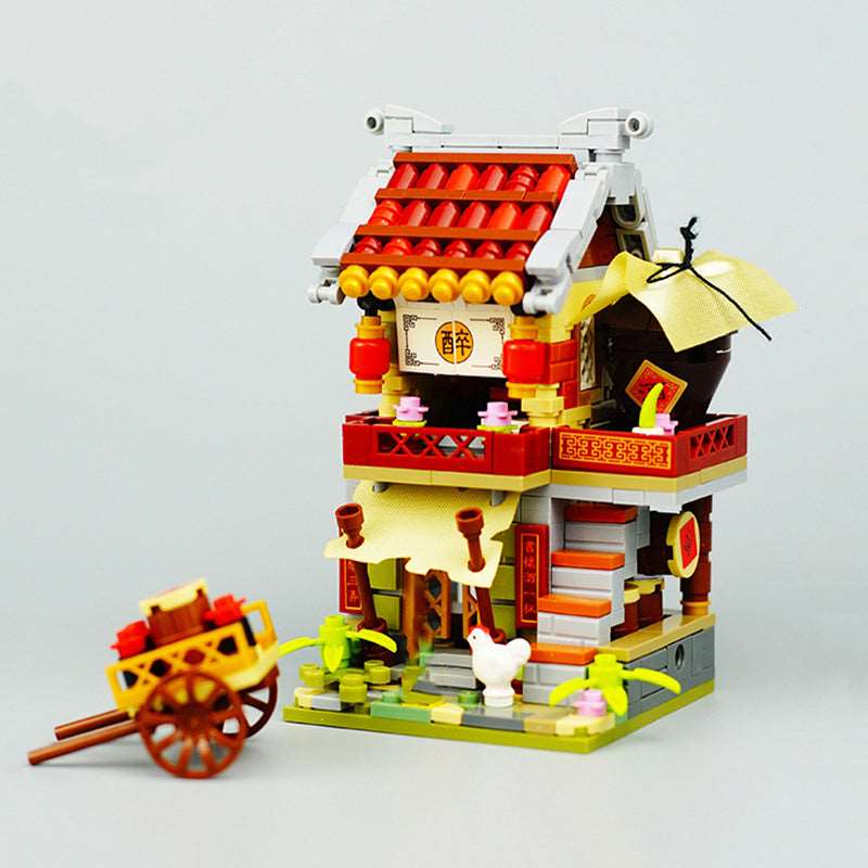 Traditional Chinese Marketplace Building Blocks