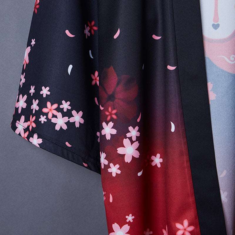 Traditional Red Fox Mask Kimono
