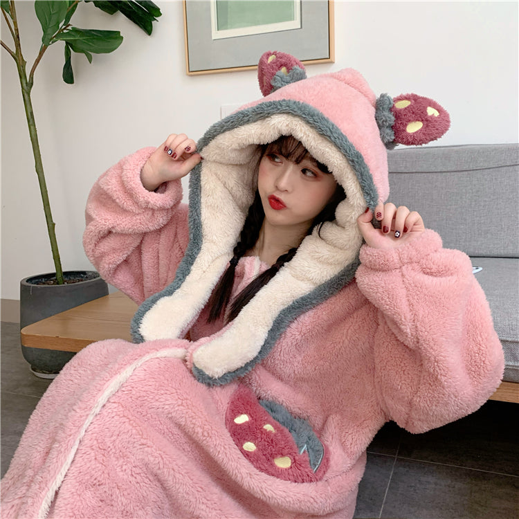 Kawaii Strawberry Nightdress & Pajama Set