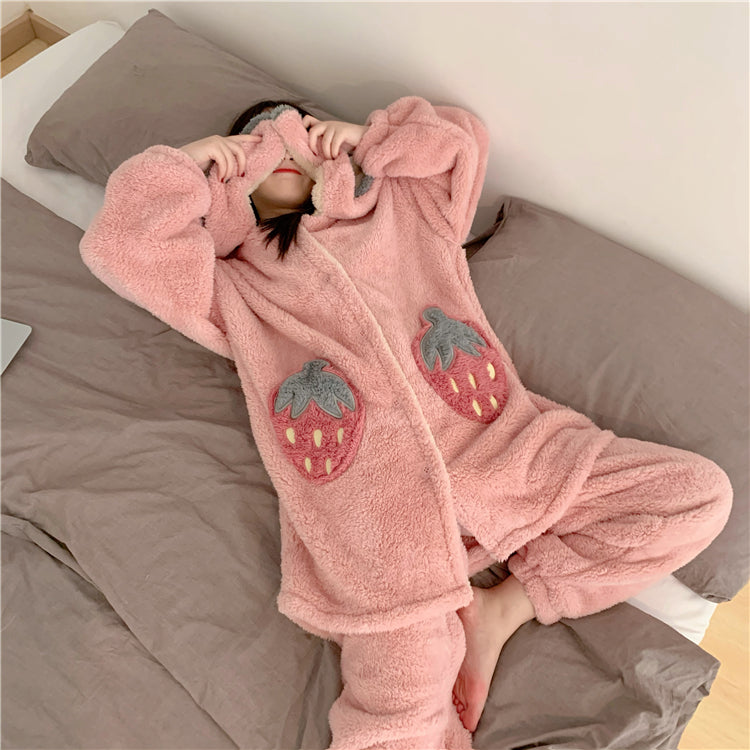 Kawaii Strawberry Nightdress & Pajama Set