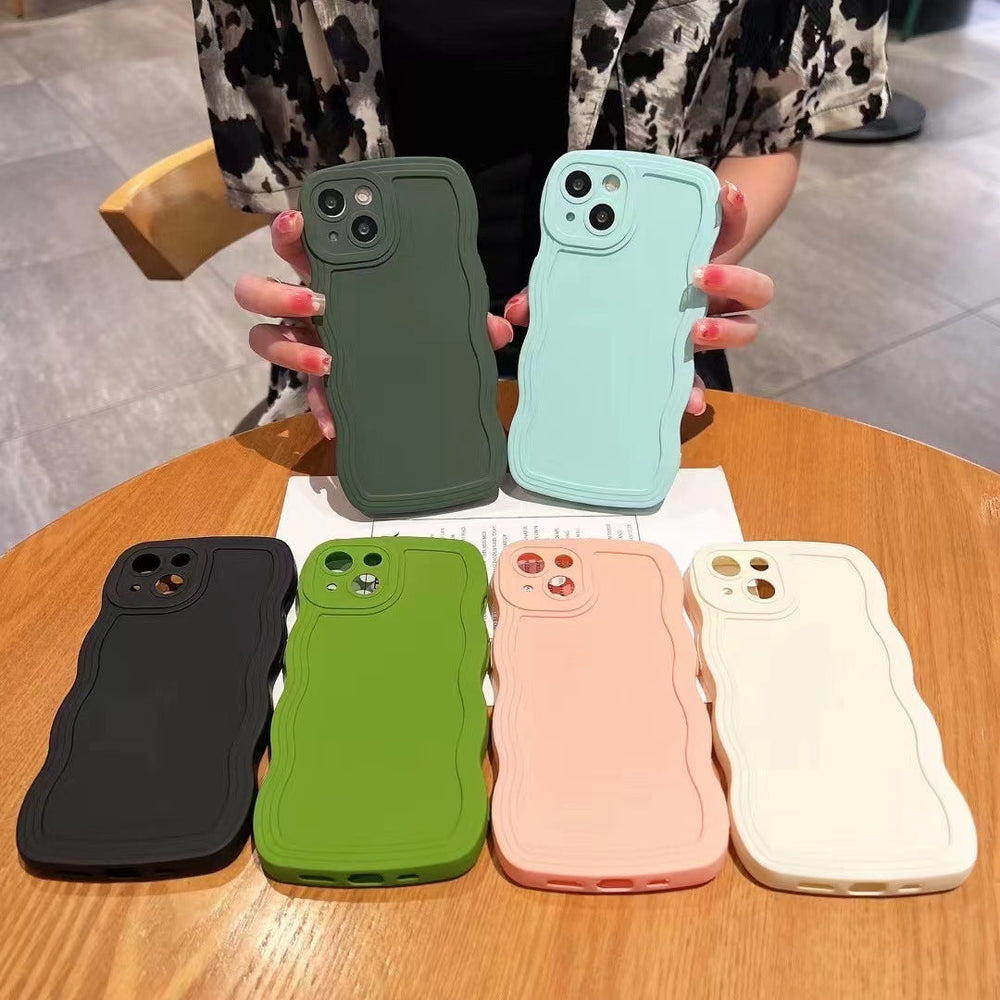 Big Wave Simple Anti-fall Advanced Color Phone Case Wakaii