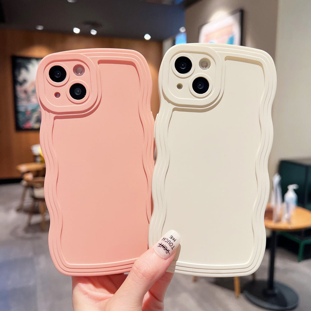 Big Wave Simple Anti-fall Advanced Color Phone Case Wakaii
