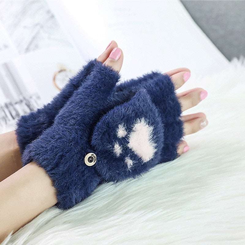 Cozy Paws Half Finger Gloves Wakaii
