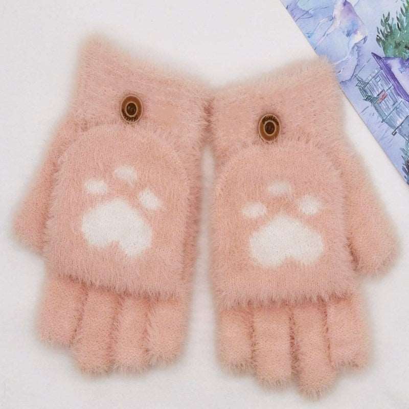Cozy Paws Half Finger Gloves Wakaii
