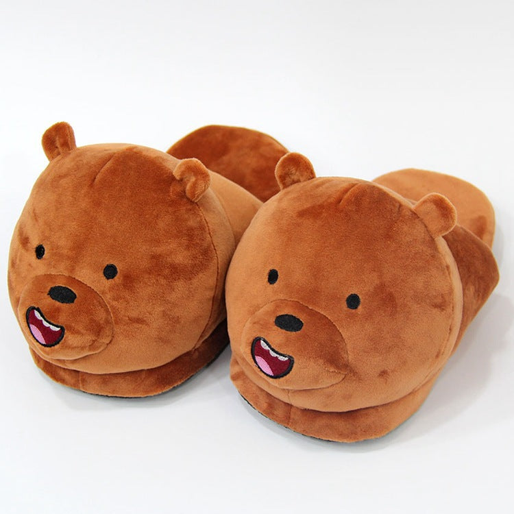 Plush half-pack with cotton slippers Wakaii