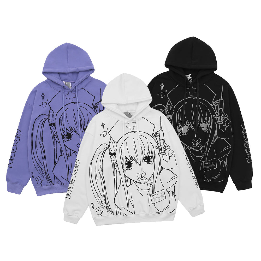 Cute printed loose sweatshirt Wakaii