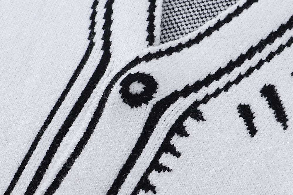 Hand-Knit Graffiti Cotton Sweater Wakaii