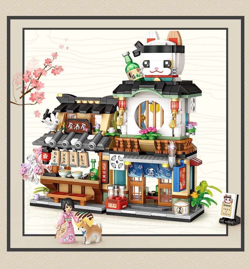 Japanese Food & Drinks Shops Building Blocks