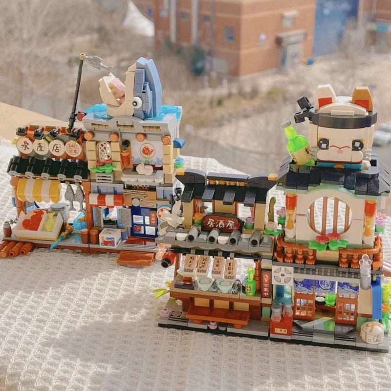 Japanese Food & Drinks Shops Building Blocks