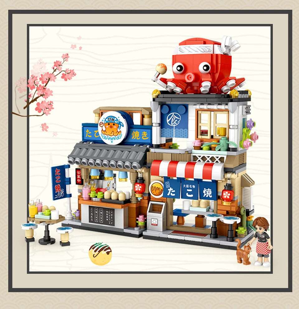 Japanese Food & Drinks Shops Building Blocks